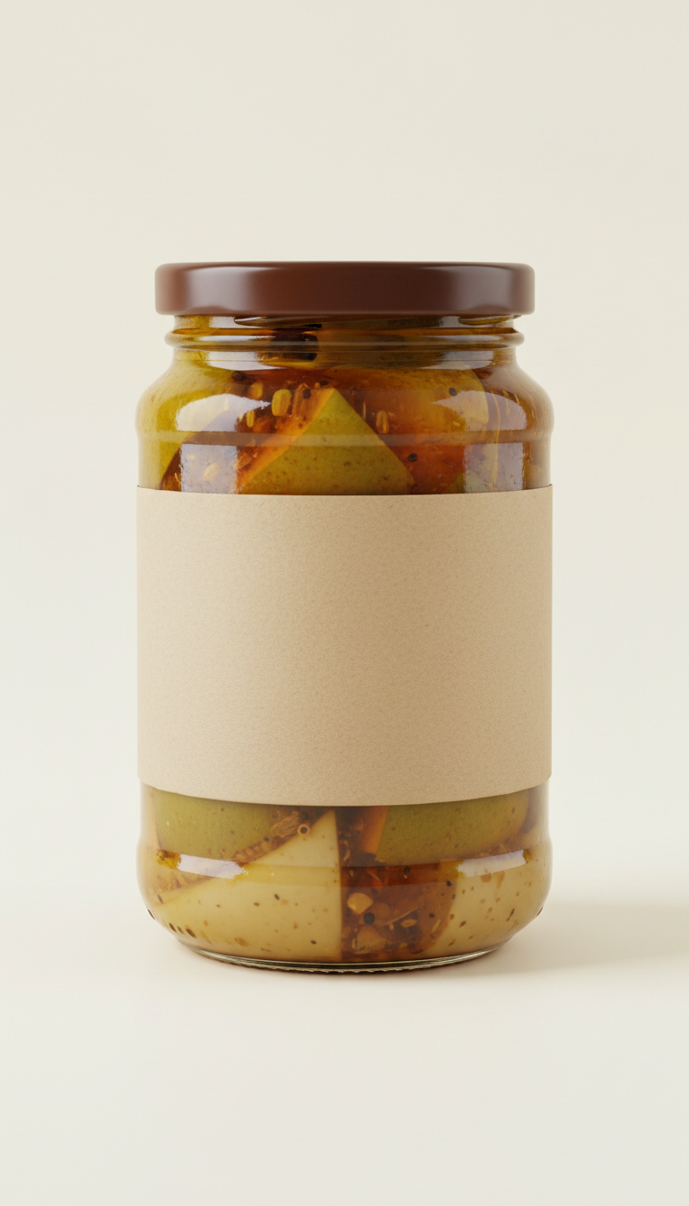 Green mango pickle jar
